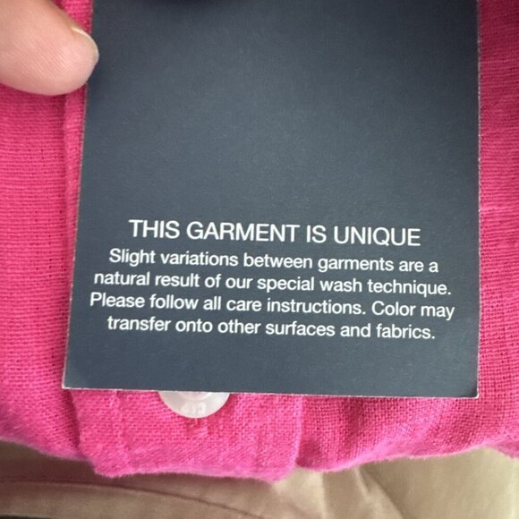 Gap Women's M Linen Blend Button Up Shirt Pink NWT - Picture 11 of 16